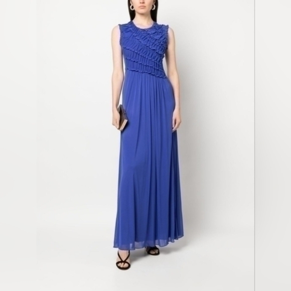 DVF Diane von Furstenbergruffle-detail fluted dress Size Small - Picture 1 of 15